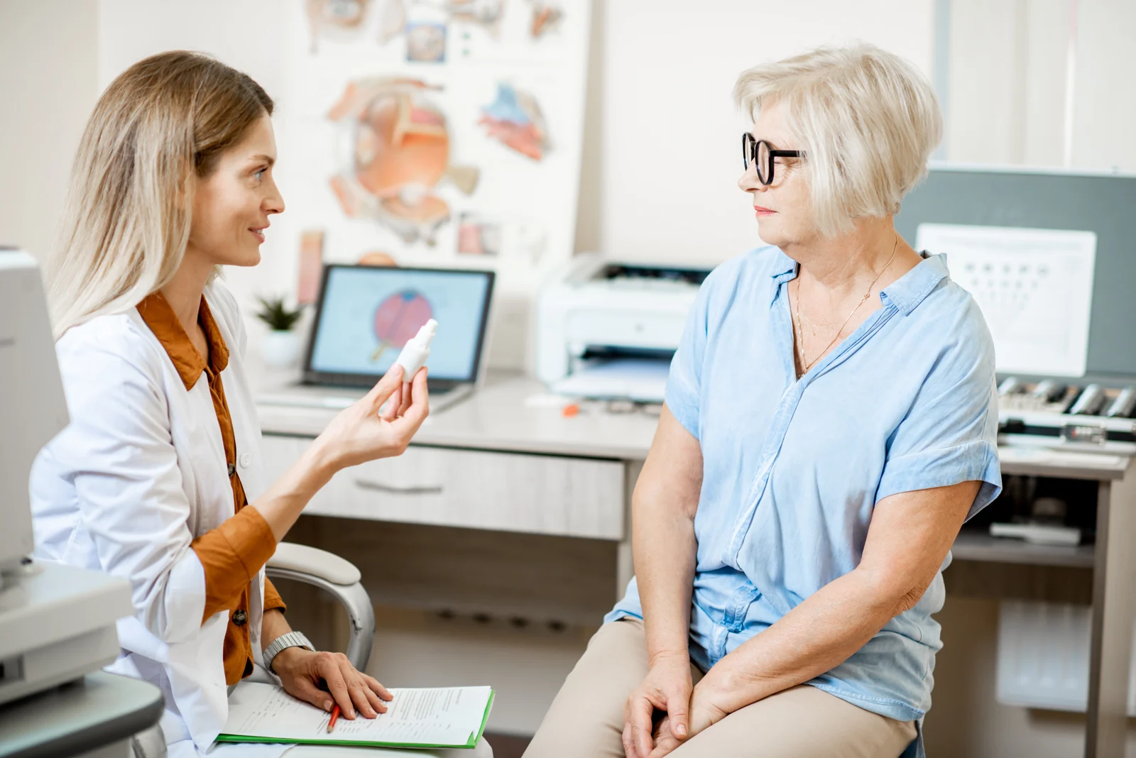 Doctor Explains Medication to a Senior Woman